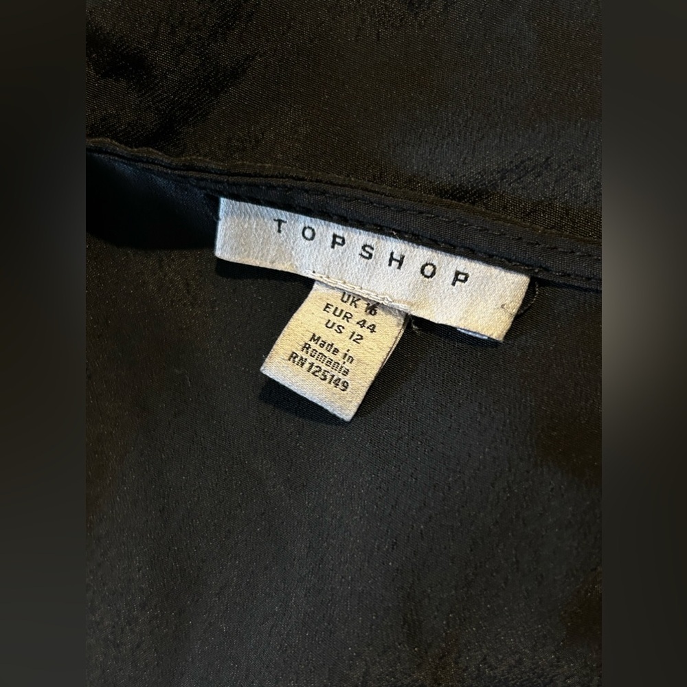 Top Shop Elegant Flowy Black Faux Wrap Dress Size 12 - Picture 4 of 5